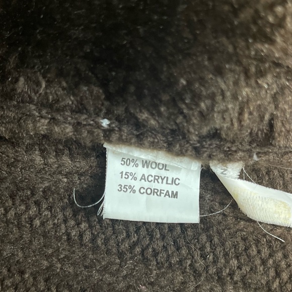 VINTAGE Unique Suede / Wool Long Coat - Picture 7 of 8